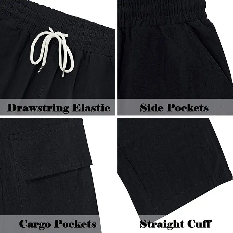 Men's Cargo Pants with Elastic Waistband and Practical Pockets