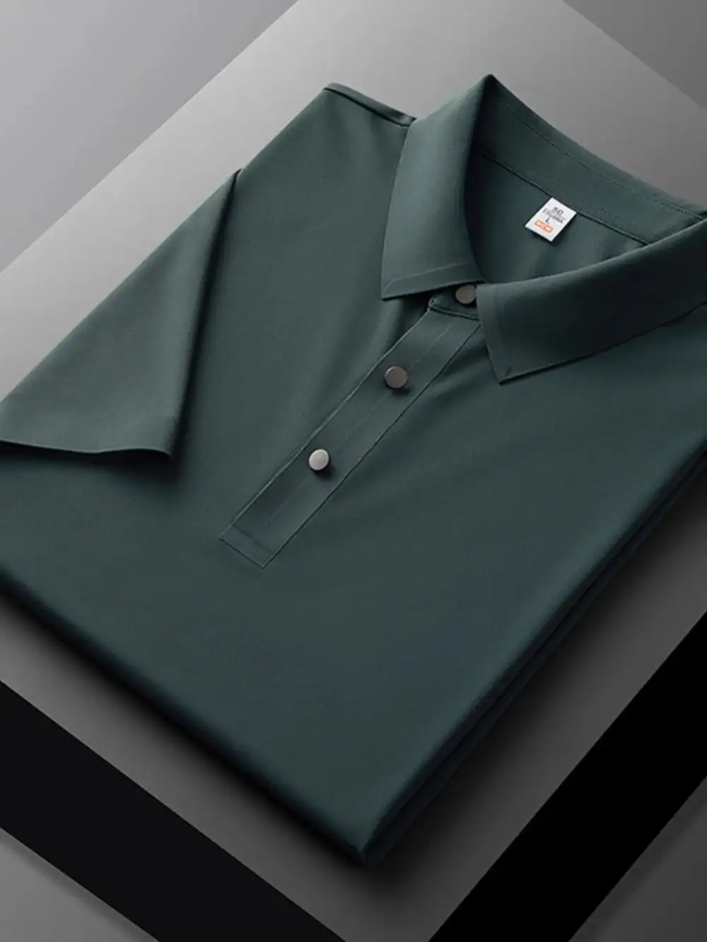 Button Detail Short Sleeve Collared Polo Shirt