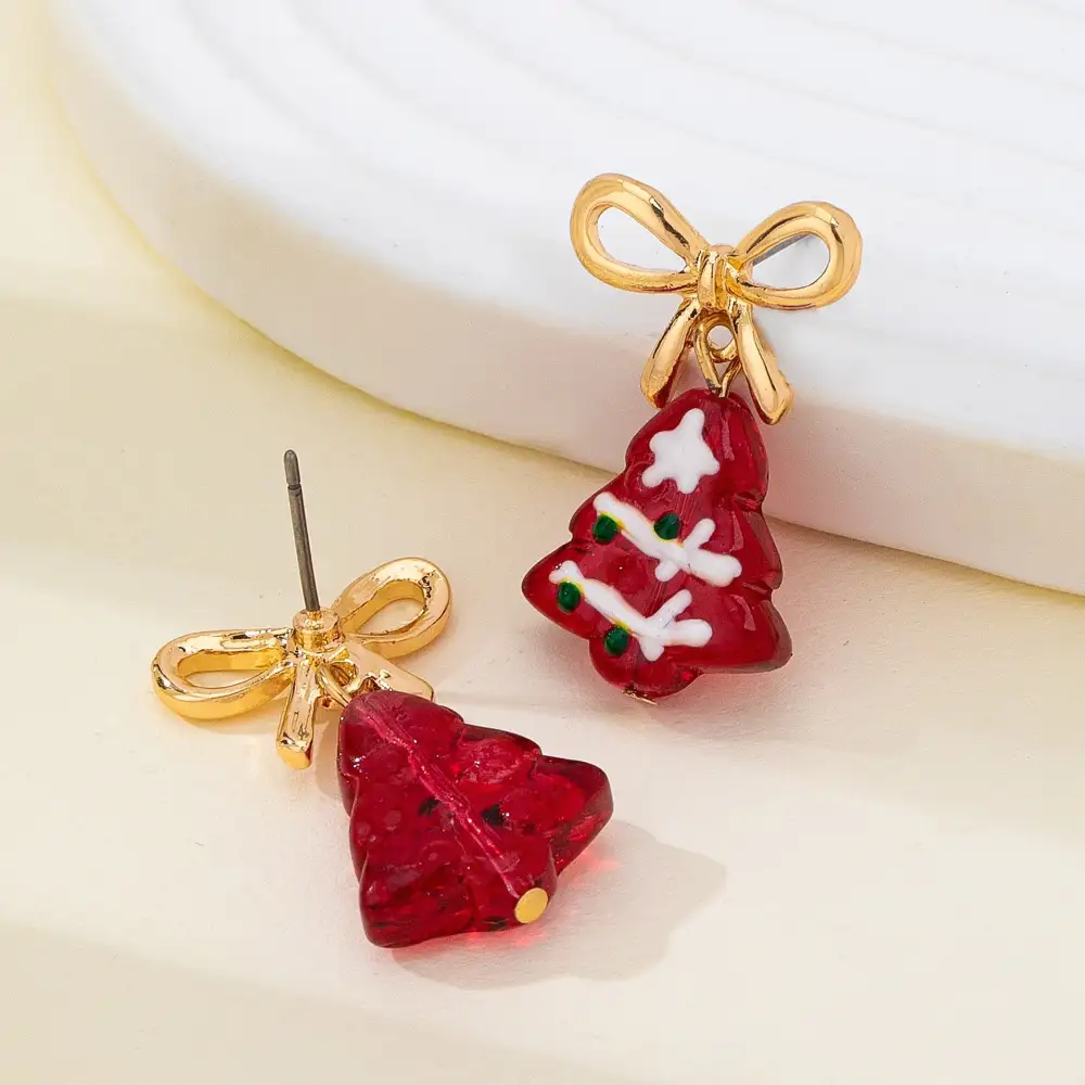 Christmas Tree Bow Drop arrings