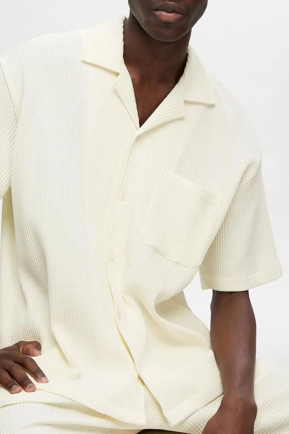 Casual Cuban Collar Co-ord Set Shirt