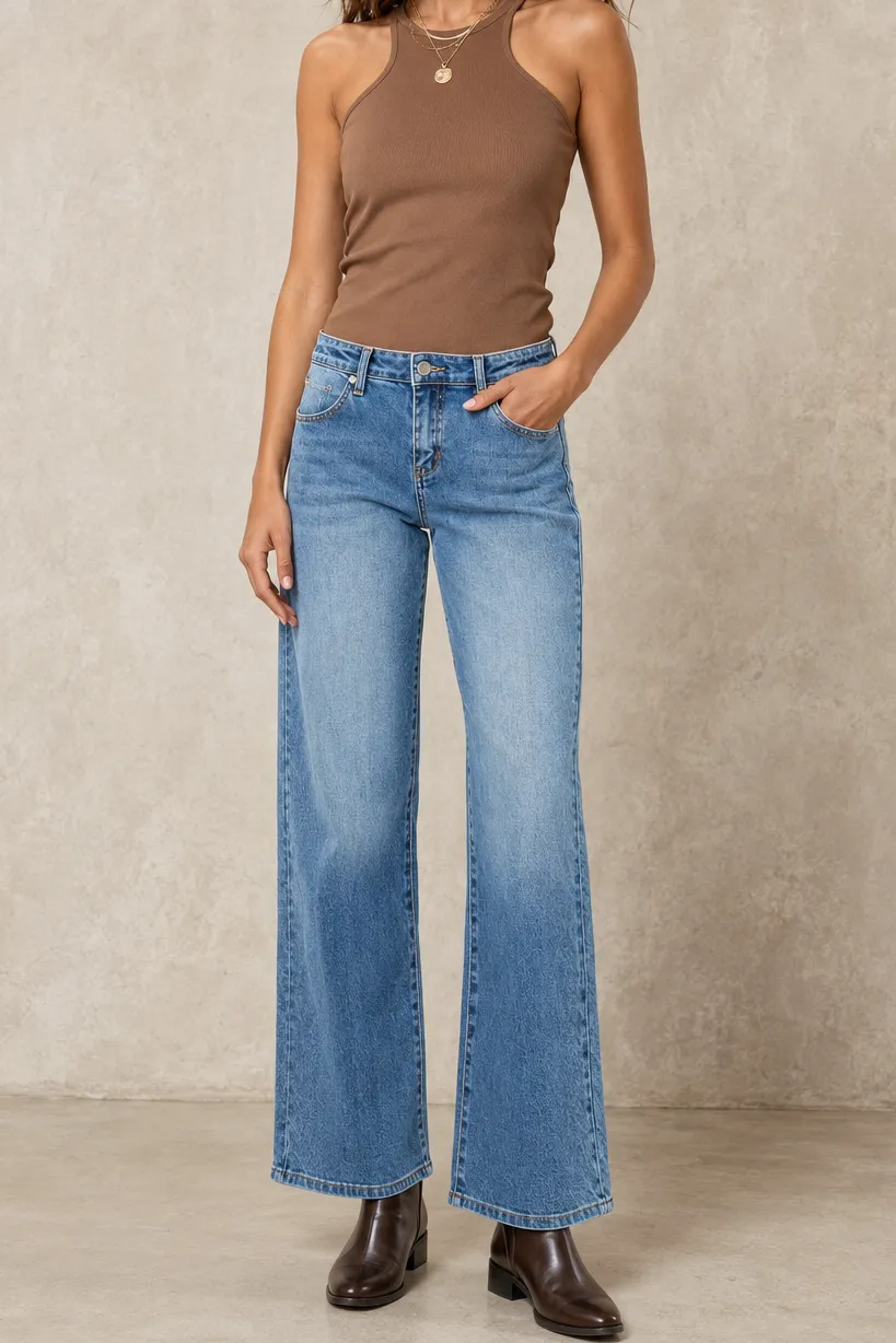 Mid Rise Modern Denim Jeans
