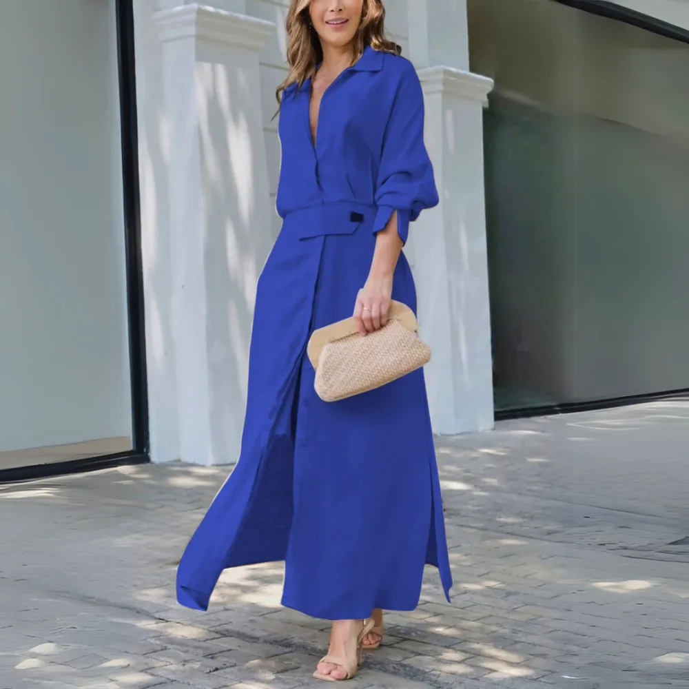 V-Neck Woven Maxi Dress