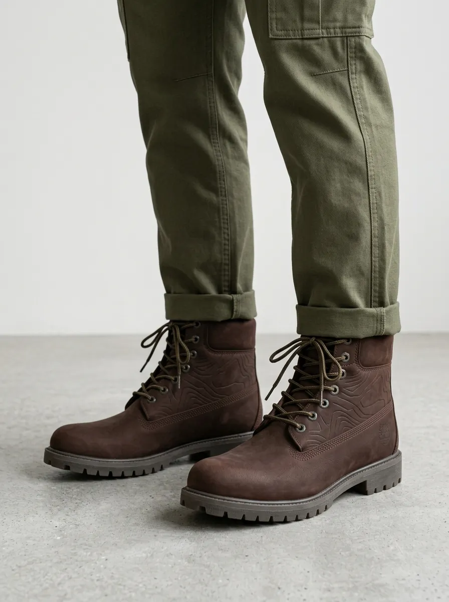 Unisex Classic Outdoor Lover Topographic Map Print Work Boots