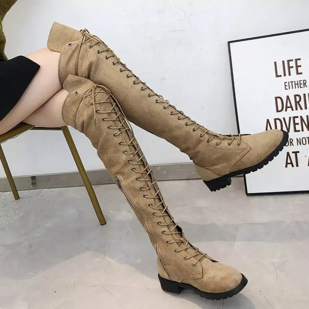 Lace Up Over the Knee Boots