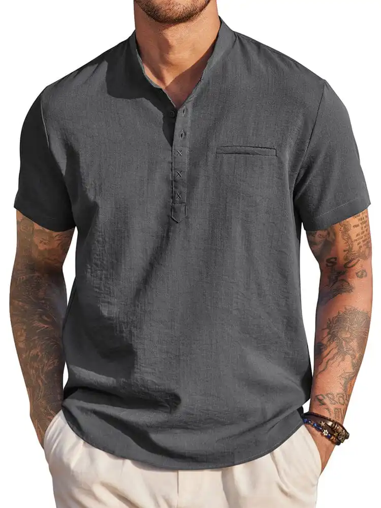 Soft Weave Henley Woven Shirt