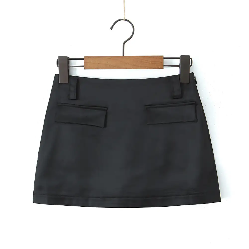 Pocketed High Waist Straight Fit Skirt