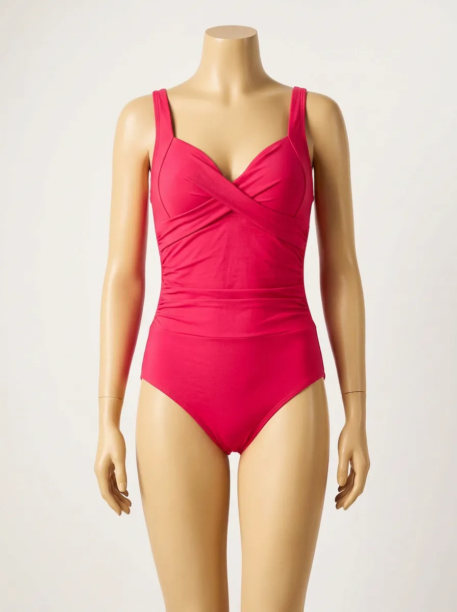 Classic Shape Cross-Front Ruched One-Piece Swimsuit