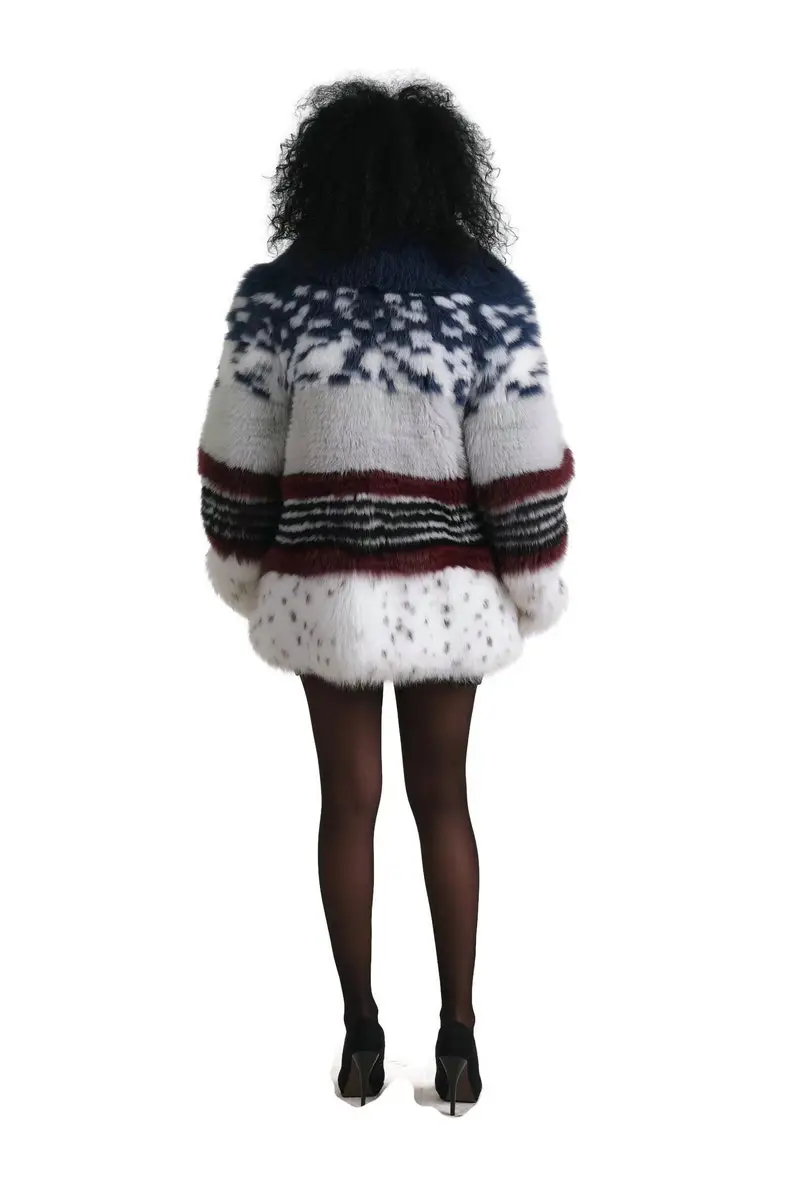 Multicolored Fox Fur coat