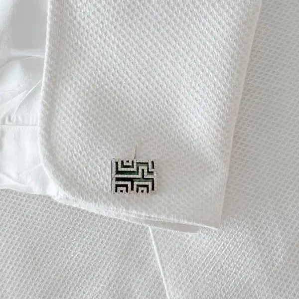 Classic Elegant Diamond Mother Of Pearl Cufflinks
