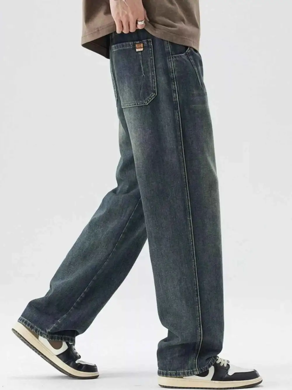 Casual Washed Wide Leg Relaxed Fit Jeans