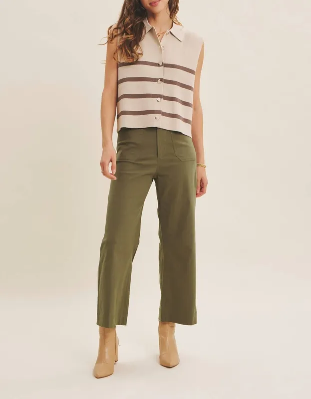 Ribbed Button-Down Sweater Vest