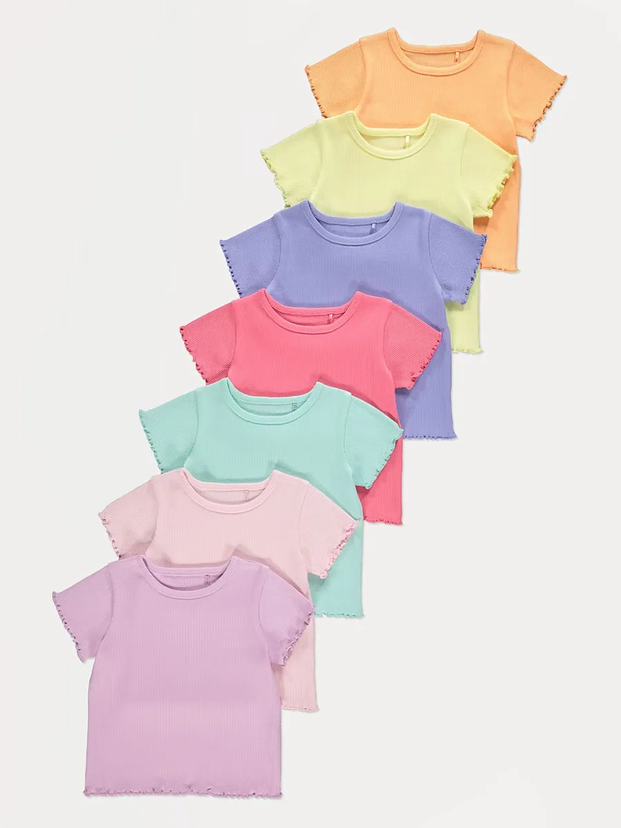 Lettuce Edge Ribbed T Shirts 7 Pack