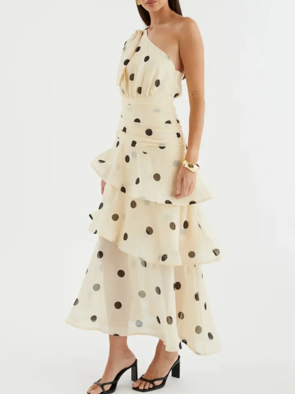Polka Dot Ruffle Dress Casual
