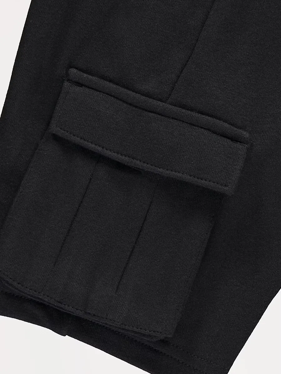 Black Cargo Jogger Shorts