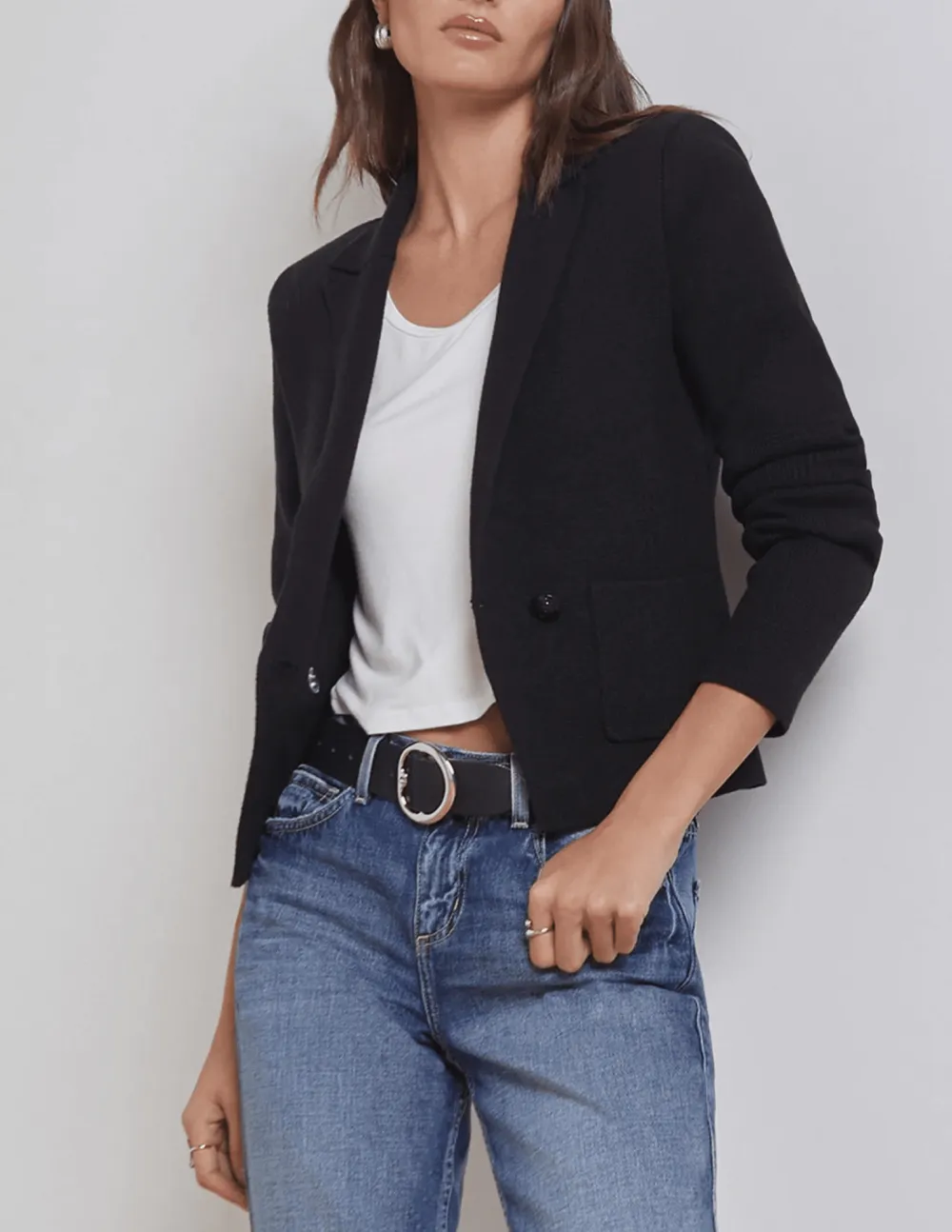 Cotton Acrylic-Blend Knit Jacket
