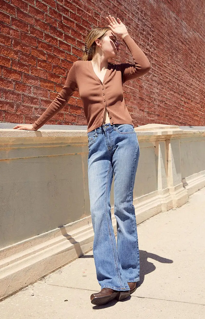 John Galt Medium Blue Brielle '90s Bootcut Low Rise Jeans