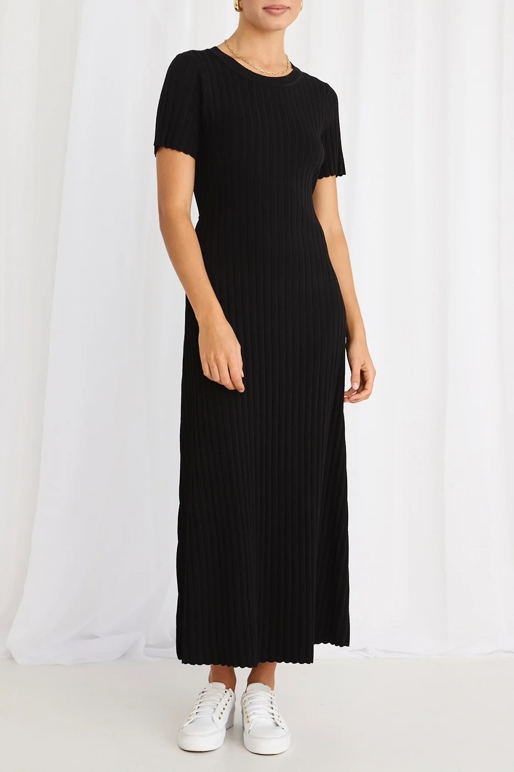 Crew - Neck Ribbed Maxi Dress