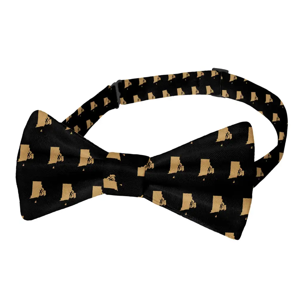 Sleek Outline Motif Pattern Bow Tie