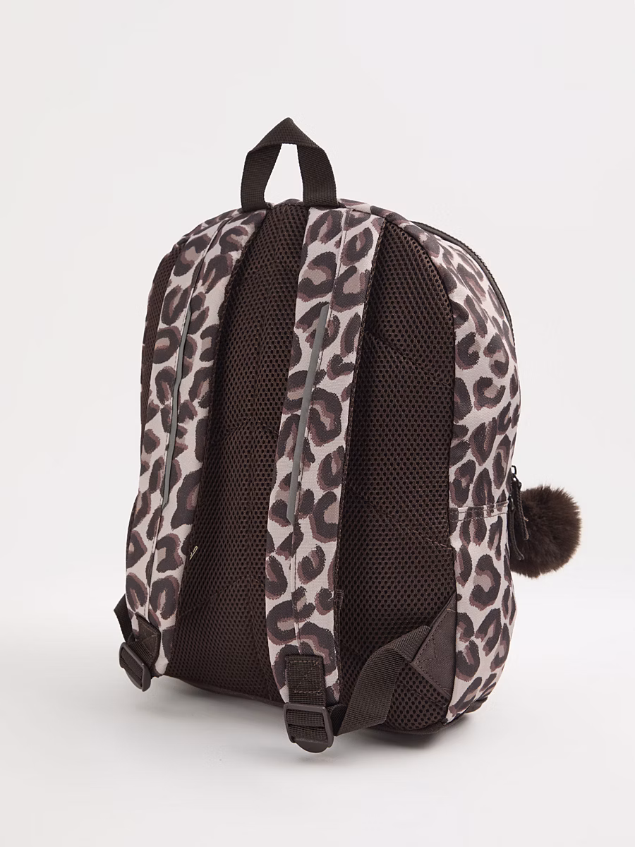 Brown Leopard Print Backpack detail 1