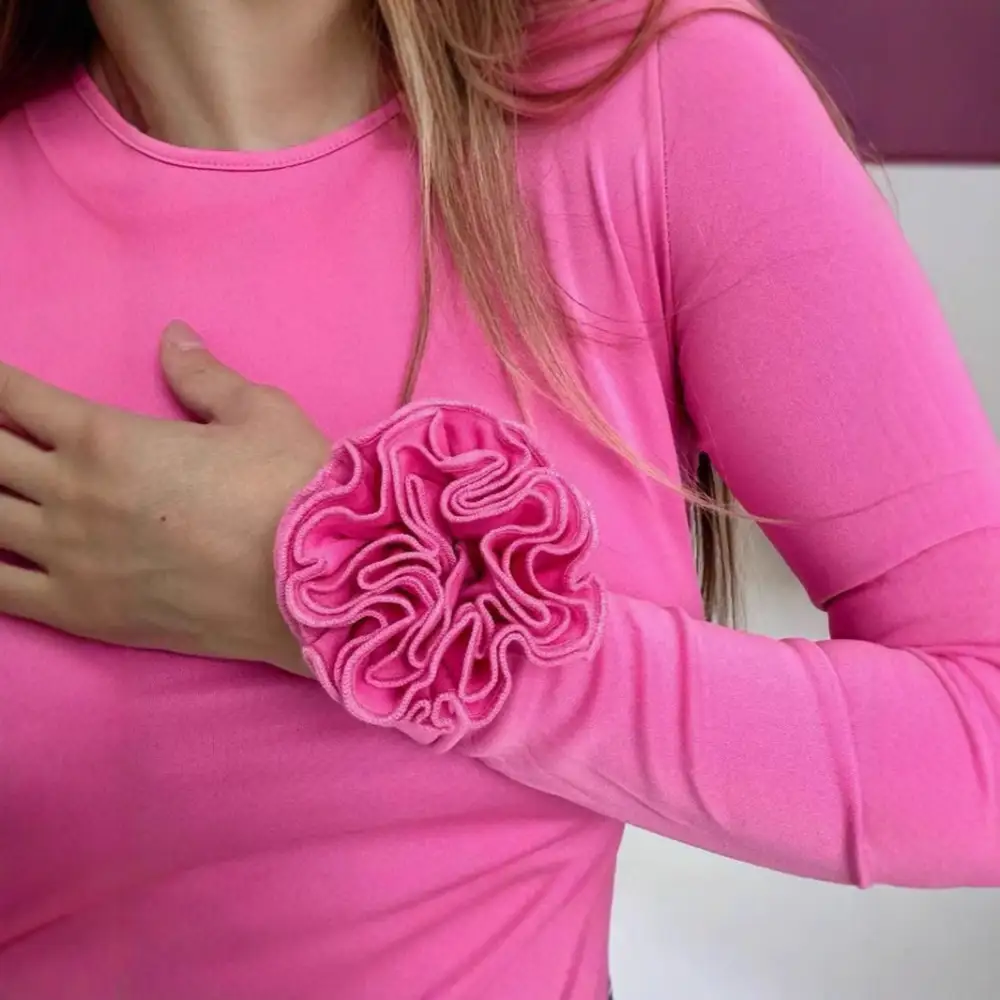 Cozy Round Neck Slim Fit Floral Long Sleeve T-Shirt