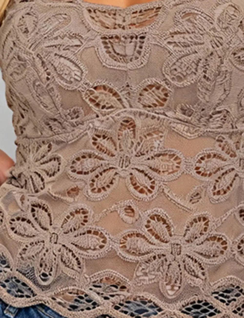 Romantic Lace Crochet V Neck Cami Top