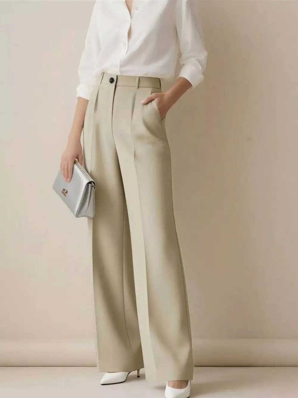 Lightweight High Waisted Wide Leg Pants