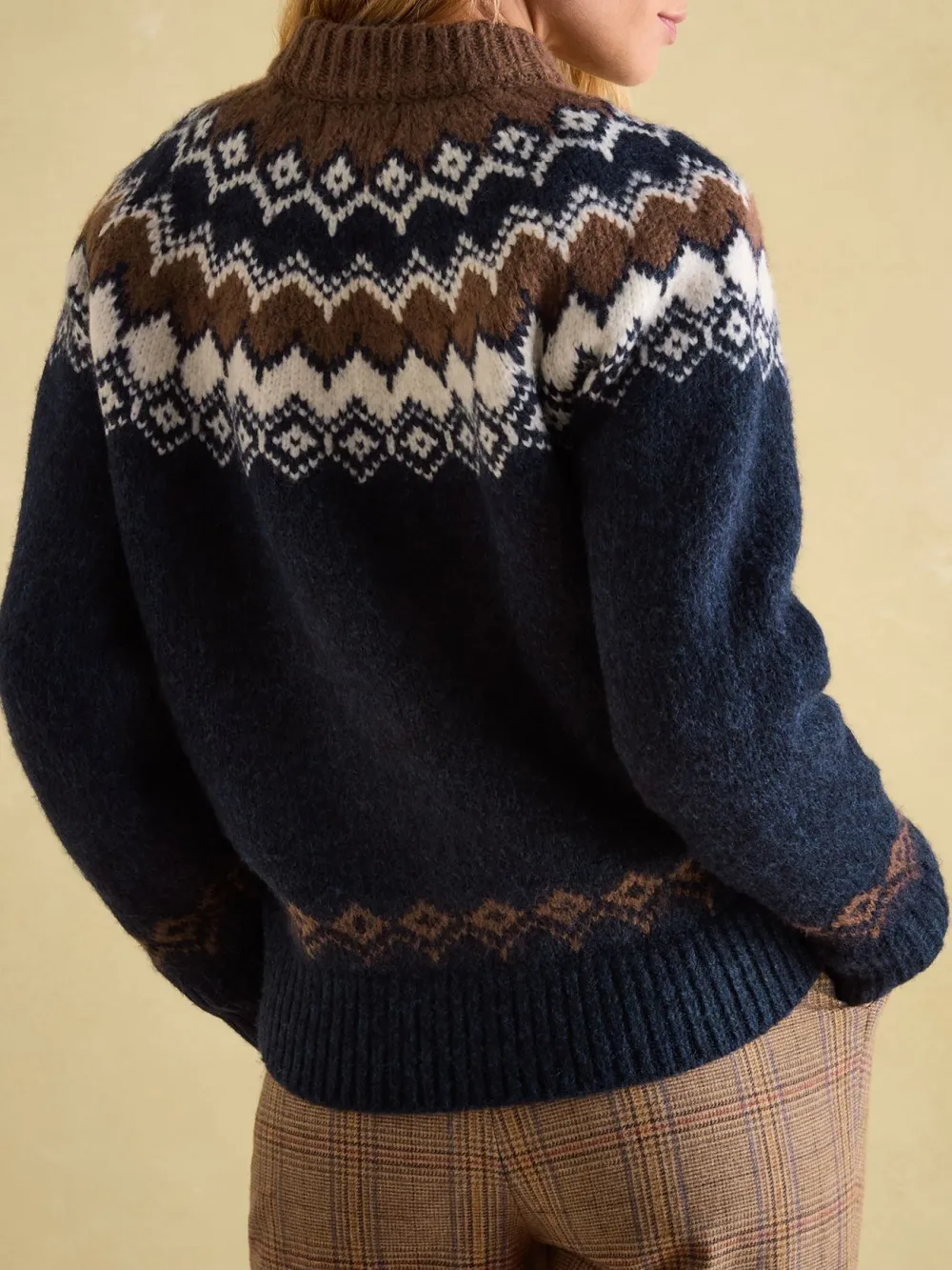 Navy/Camel Fairisle Pattern Jumper