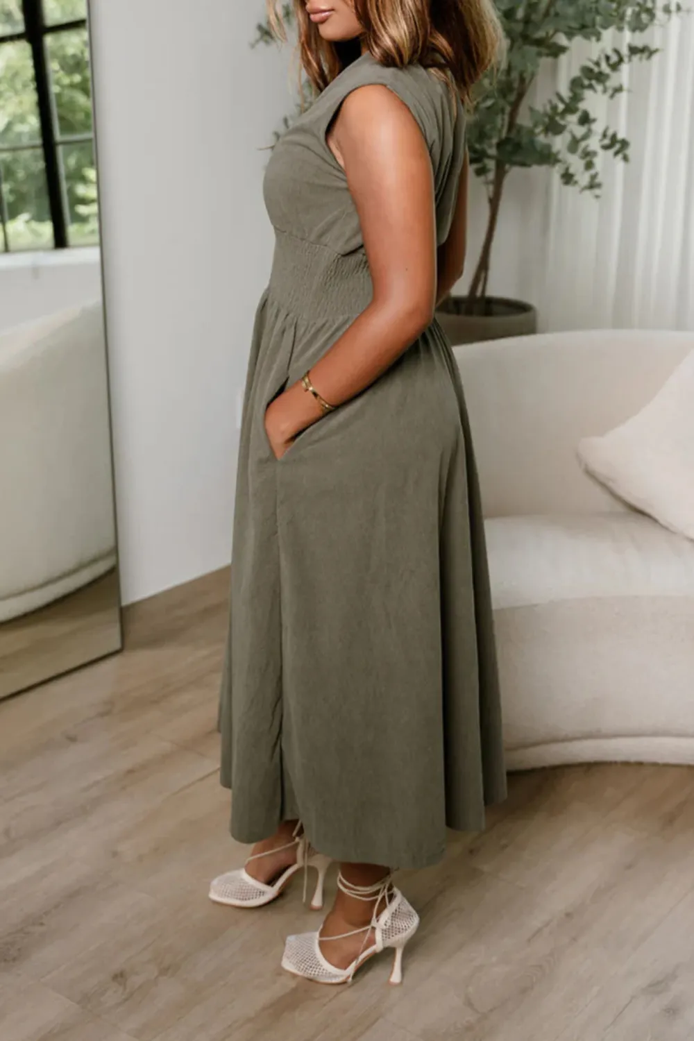 Front Zipper Sleeveless Dress