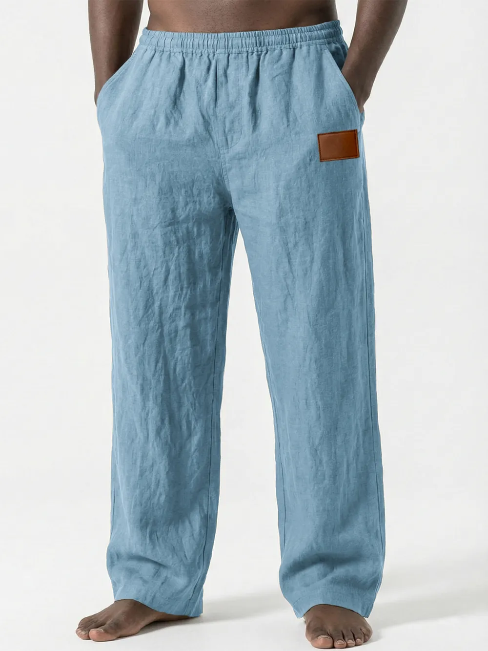 Linen Blend Seamed Detail Pants