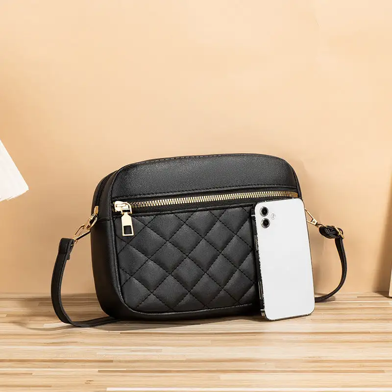 Minimal Roomy Textured Crossbody Bag