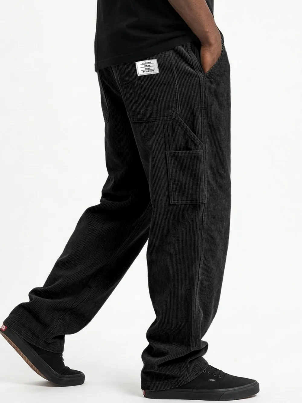 Layered Corduroy Pocket Pants