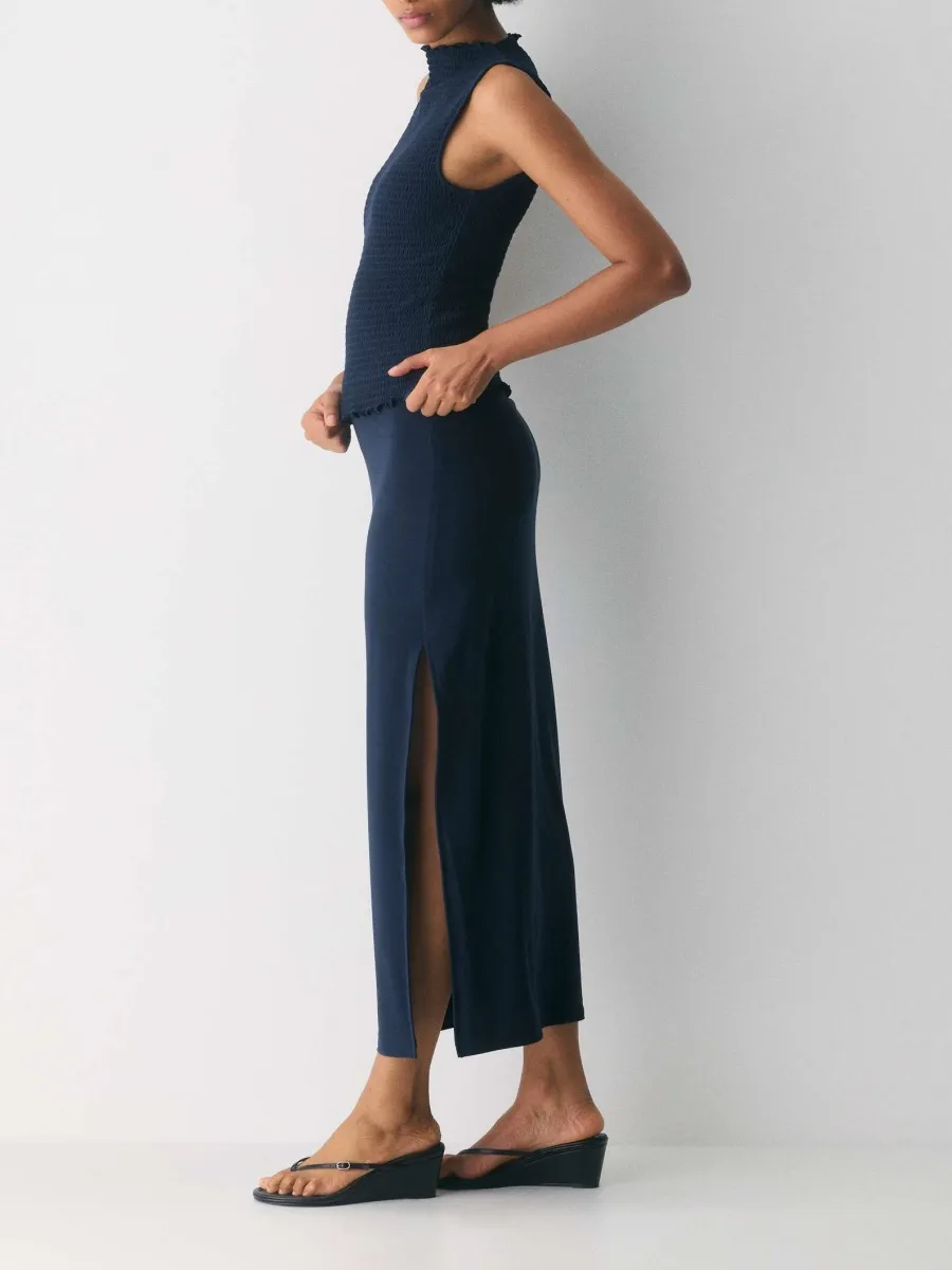 Side Slit Plain Skirt
