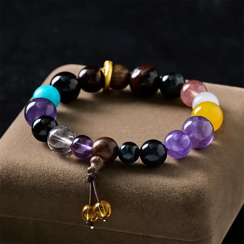 Beads Amethyst Tiger Eye Bracelet