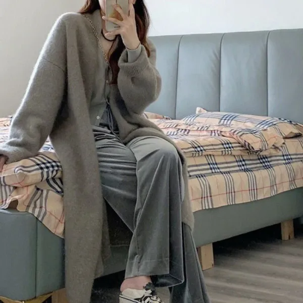 Refined Relaxed Waffle Knit Robe Coats