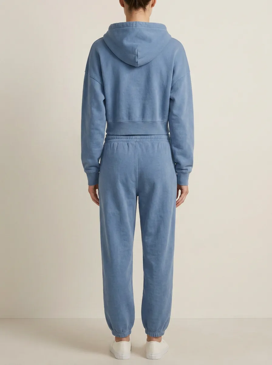 Studio Clean-Line Women's Cropped Zip-Up Hoodie Jogger Active Set
