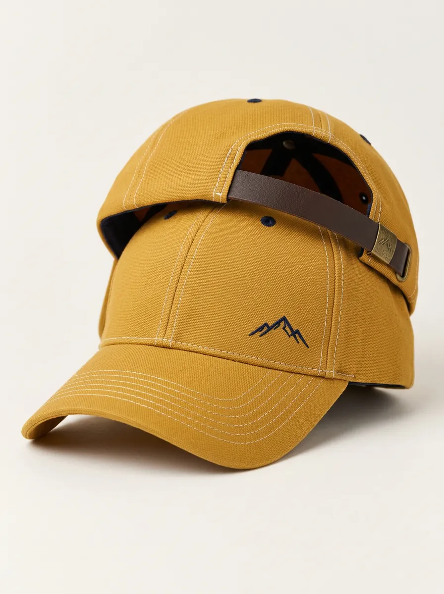 Mountain Graphic Baseball Cap in Mustard
