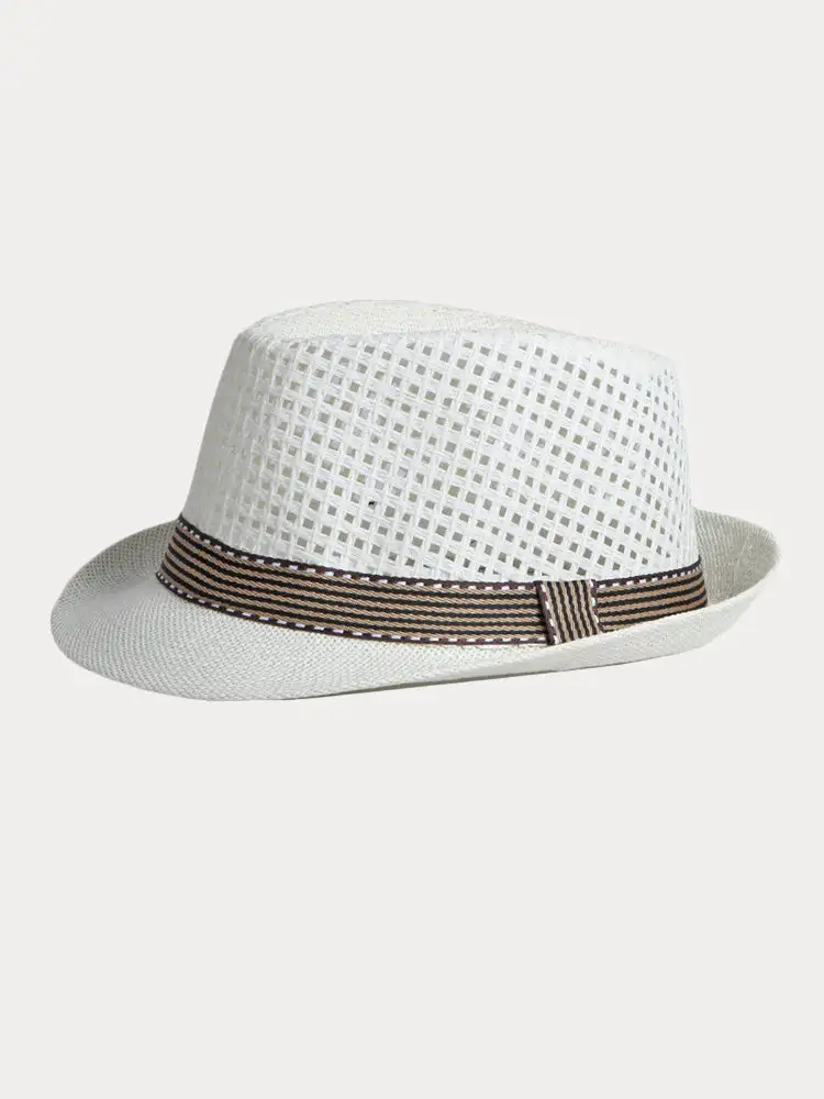 Stylish Woven Straw Fedora Hat