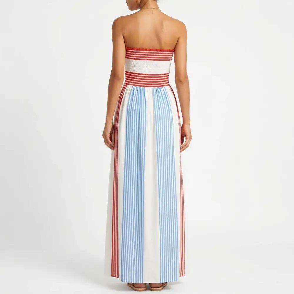 Striped Draped Lightweight Casual Dress