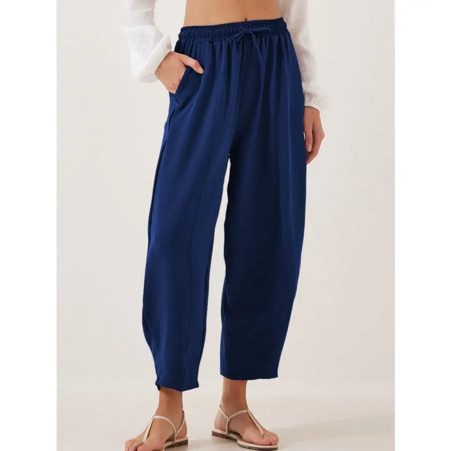 Full Size Drawstring Cropped Jogger Pants Plus Size