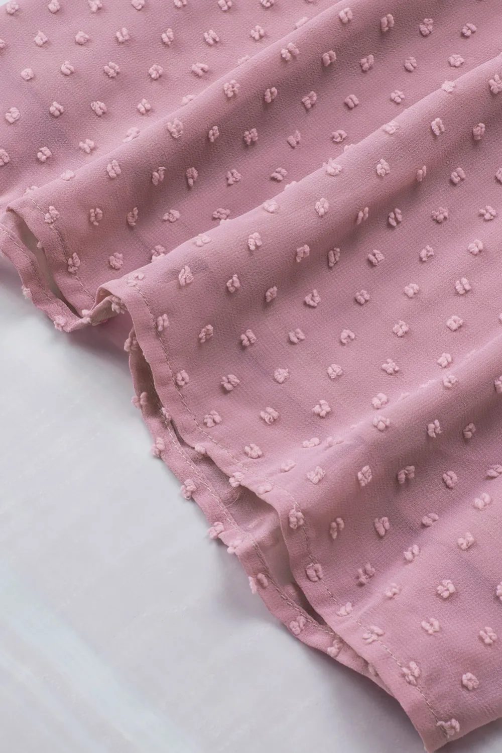 Pink Swiss Dot Sleeveless Ruffle Tank Top