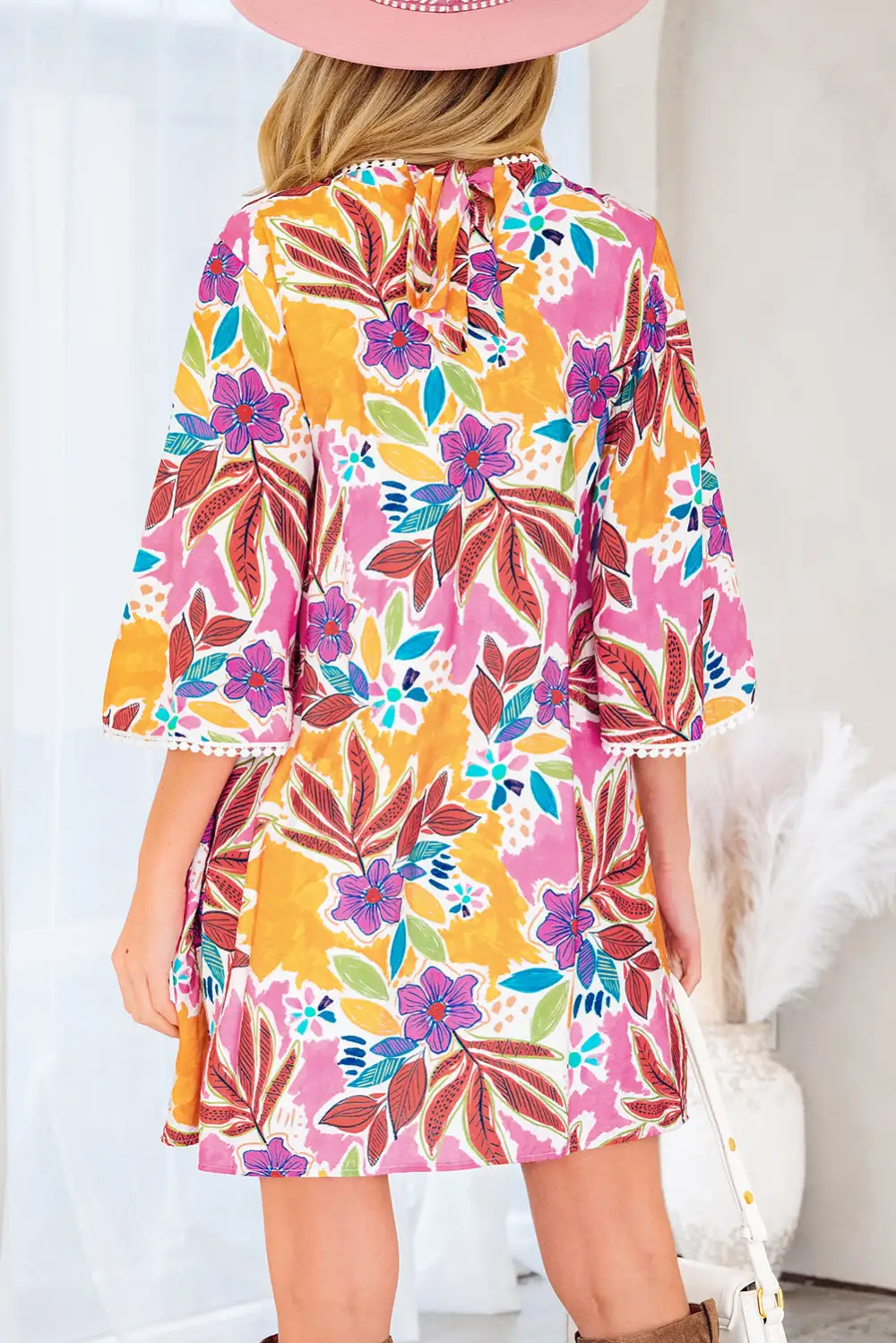 Easy Fit Floral Printed Lace Mini Dress