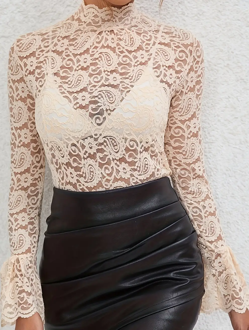 Paisley Lace Flare Sleeve Top