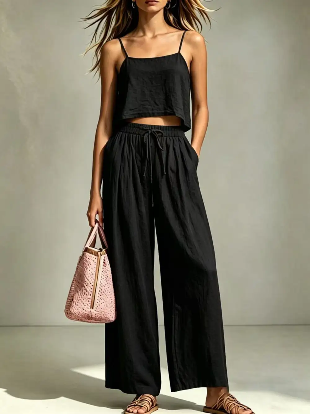 Wide-Leg Sleeveless Women's Matching Set