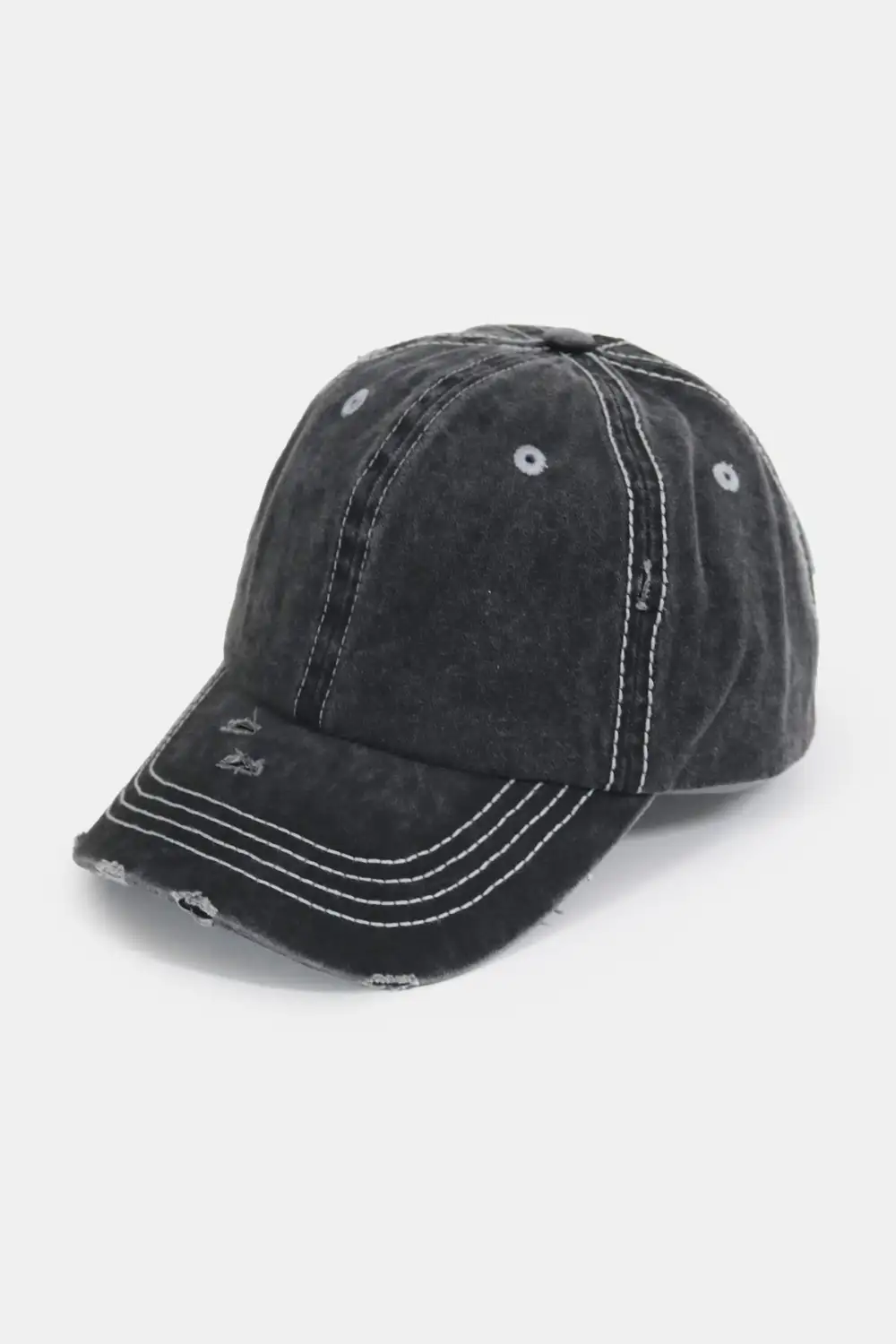 Distressed Denim Baseball Cap