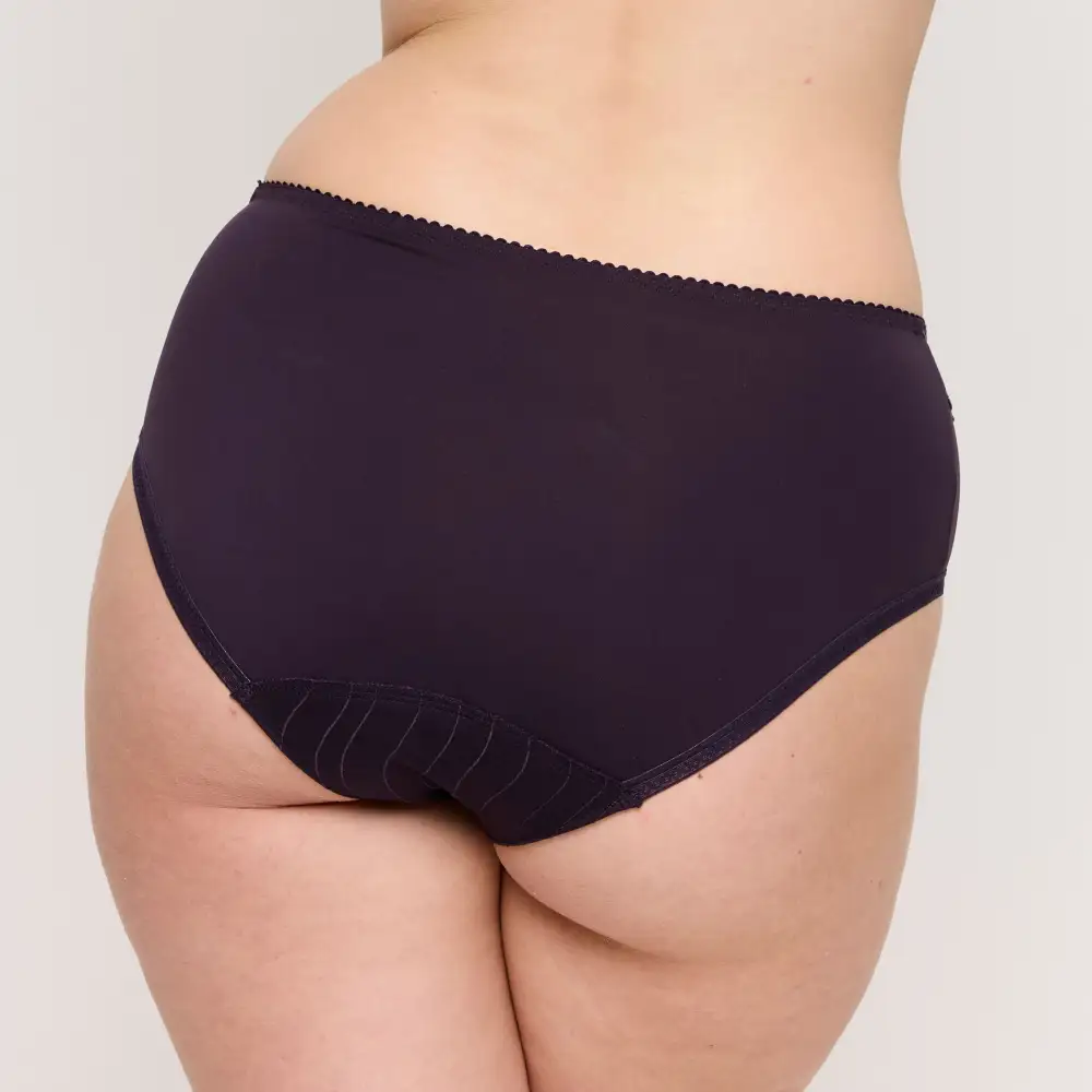 Women's Flat Seams Elastic Waistband Cotton Gusset Cotton Retro Detail Soft Fabric Brief Panty