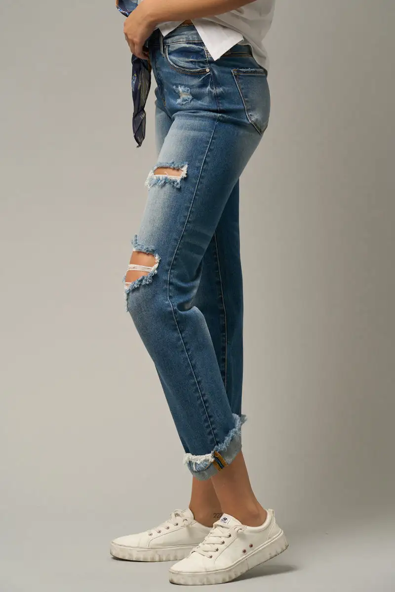 Mid Rise Boyfriend Jeans