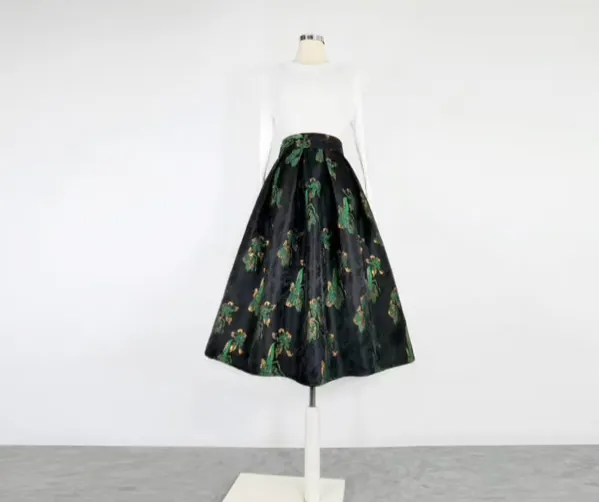 Modern Utility Embroidered High Waist Skirt