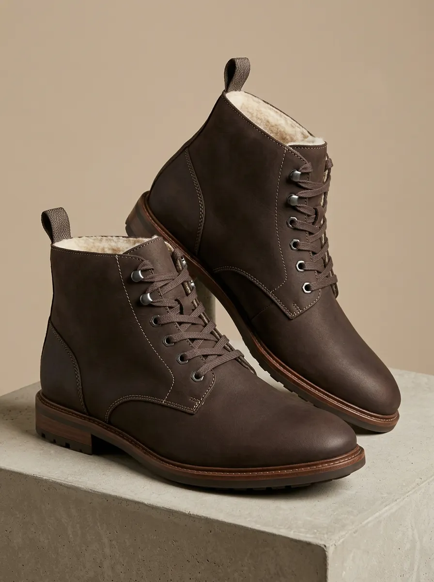 Active Faux Leather Leather Look Shape Unisex Warm Boots