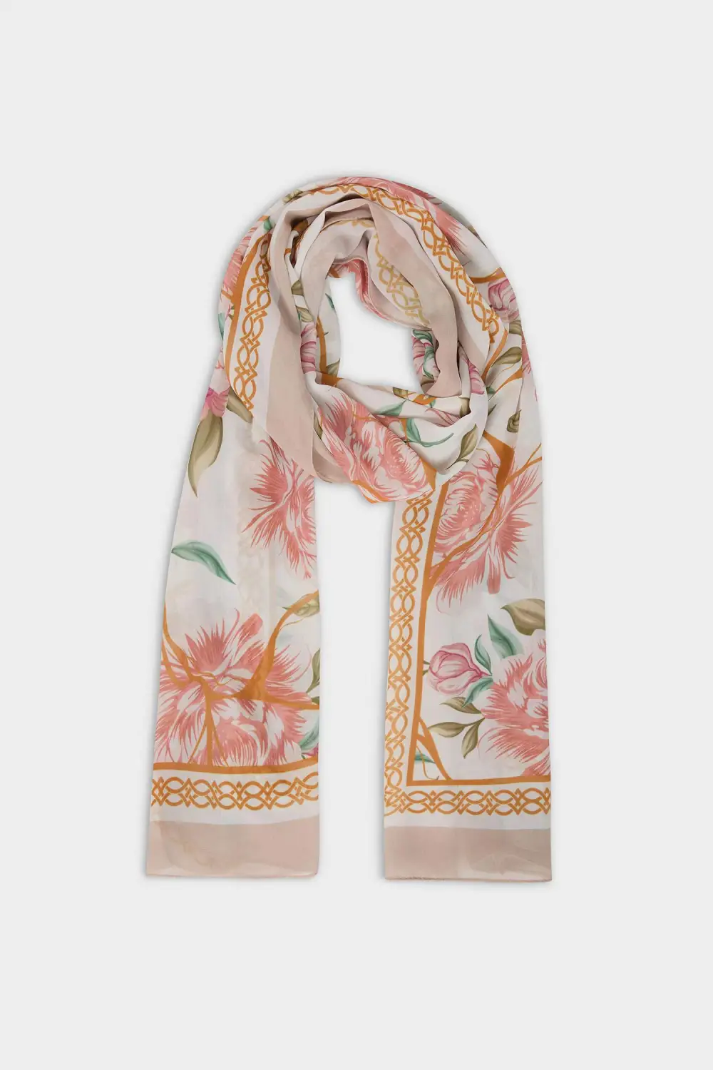 Ladies' Pink Floral Print Shawl