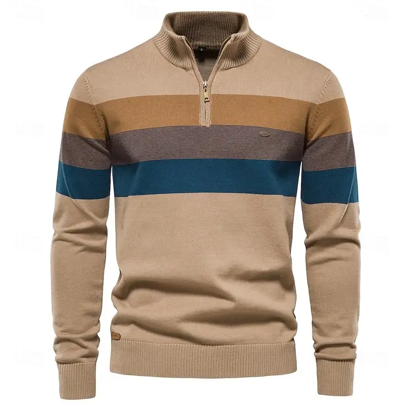 Knit Zip Front Slim Fit Sweater